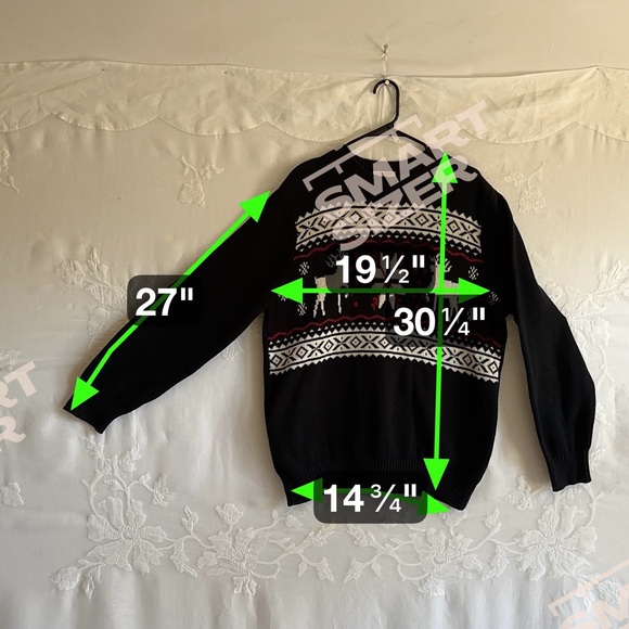 Dockers Black and White Festive Sweater,Reindeer design,Christmas,Holiday - Picture 9 of 10